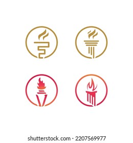 torch logo icon with vector illustration concept