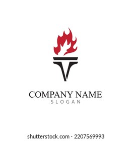 torch logo icon with vector illustration concept