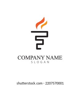 torch logo icon with vector illustration concept
