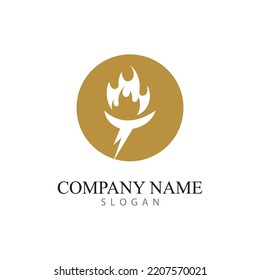 torch logo icon with vector illustration concept