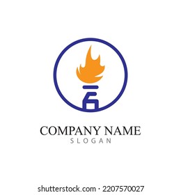 torch logo icon with vector illustration concept