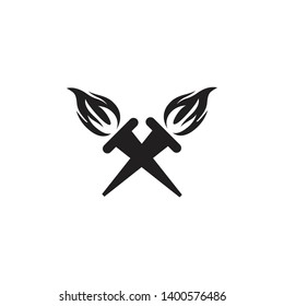 Torch logo inspiration symbol icon vector template