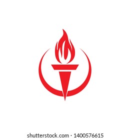 Torch logo inspiration symbol icon vector template