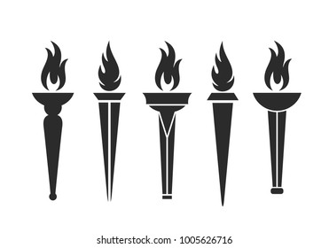 Torch logo. Isolated  torch on white background

