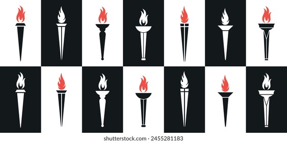 Torch logo. Isolated  torch on white background