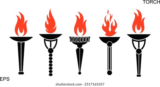 Torch logo. Isolated torch on white background