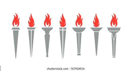 Torch logo. Isolated  torch on white background