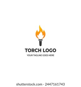 The torch logo means enthusiasm and never giving up, suitable for community, sports and similar logos