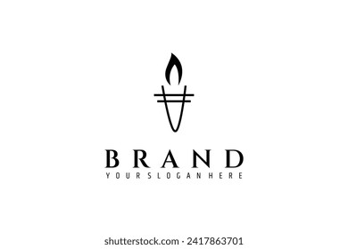 torch logo with a simple minimalist design style