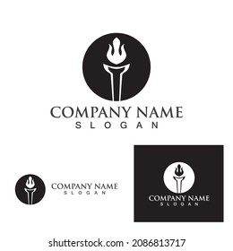logotipo de antorcha y vector de símbolo