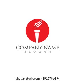torch logo and symbol vector  design