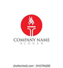 torch logo and symbol vector  design