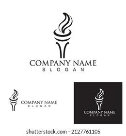 torch logo and symbol vector  design