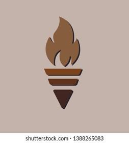 Torch logo, tagline, used templates and logos, vector, Brown