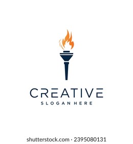 Torch logo template Premium Vector