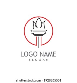 Torch  Logo Template vector symbol illustration design