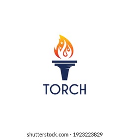 Torch logo with two human symbols 