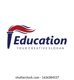 Torch logo, University Logo Design Vector