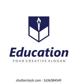 Torch logo, University Logo Design Vector