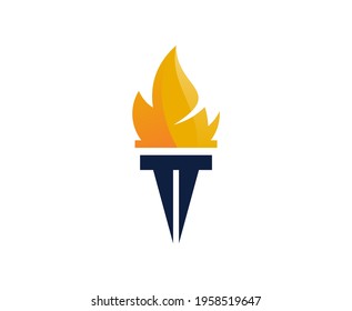 Torch logo vector fire flame 