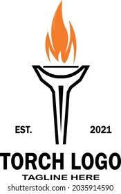 Torch logo vector illustration with smoldering flames suitable for bred logolabel stem stickers