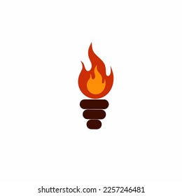 Fackellogo, Vektorgrafik in Retrofarbe