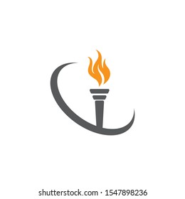 Torch logo vector template illustration design icon