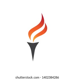Torch logo vector template ilustration concept 