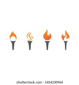 Torch logo vector template ilustration concept 