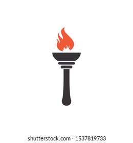 Torch logo vector template ilustration concept