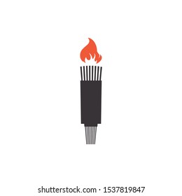 Torch logo vector template ilustration concept