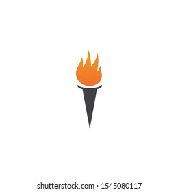 Torch logo vector template ilustration concept 