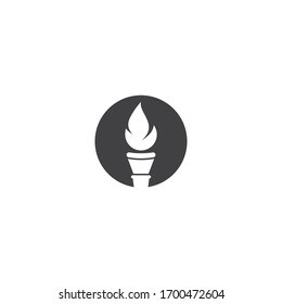 Torch logo vector template ilustration concept 