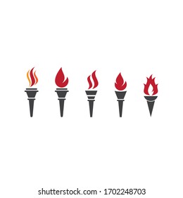 Torch logo vector template ilustration concept 