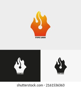 Torch nip pen logo design vector
