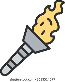 Torch Outline Filled Style Icon