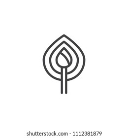 Torch outline icon. linear style sign for mobile concept and web design. Burning torch simple line vector icon. Symbol, logo illustration. Pixel perfect vector graphics