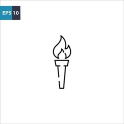 Torch Outline Icon Vector Illustration