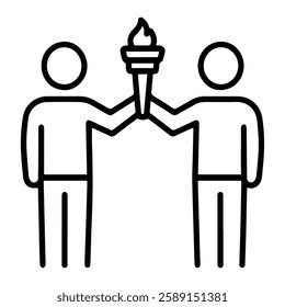 Torch Passing Legacy Icon, Leadership Transition and Generational Knowledge Transfer Symbol