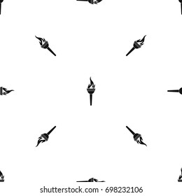 Torch pattern repeat seamless in black color for any design. Vector geometric illustration