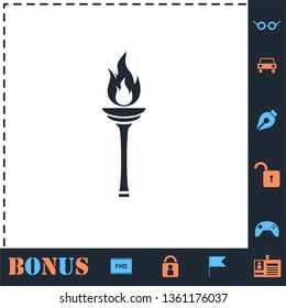 Torch. Perfect icon with bonus simple icons