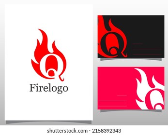 torch Q letter logo design template. torch logotype vector unusual letter. Vector design template elements for your application or company.