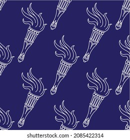 torch seamless pattern in vector.
