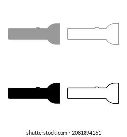 Torch set icon grey black color vector illustration image simple flat style solid fill outline contour line thin