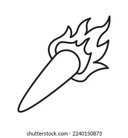 Torch shape design, torch line vector, torch flat design