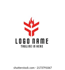 
Logo de la carta FF con forma de fuego antorcha