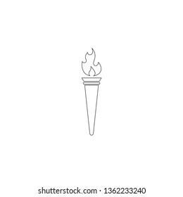 Torch. simple flat vector icon illustration. outline line symbol - editable stroke