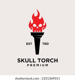 Torch skull face icon design illustration Template