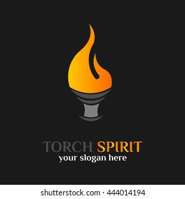 Torch Spirit logo design template. Graphic design easy editable for Your design