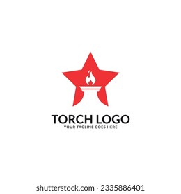 torch star logo vector template.